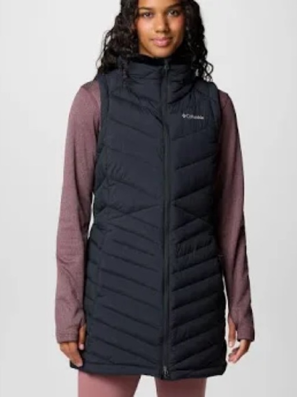Columbia Women's Black Long Quilted Vest